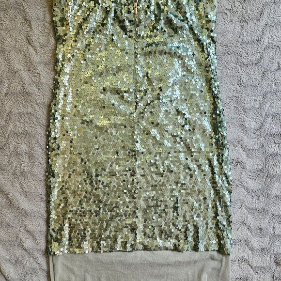 Annarita N NWT Seafoam Green Sequin Strapless Dress Small - Picture 4 of 15